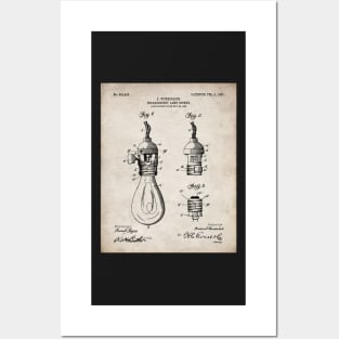 Light Bulb Patent - Designer Industrial Design Art - Antique Posters and Art